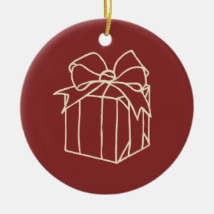Simply Christmas Collection - Present Ceramic Ornament