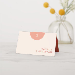 Simply Classic Cream Orange and Red Wedding Place Card
