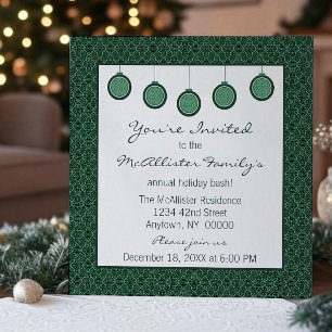 Simply Classic Damask Ornements Noël Invitation