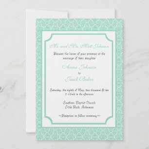 Simply Classic Damask Wedding Invite