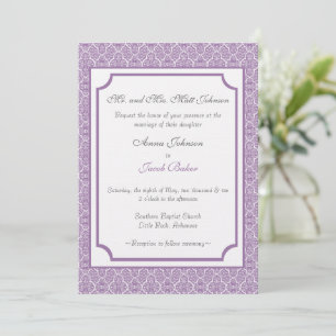 Simply Classic Damask Wedding Invite