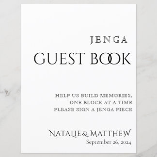 Simply Classic Jenga Guest Book Wedding