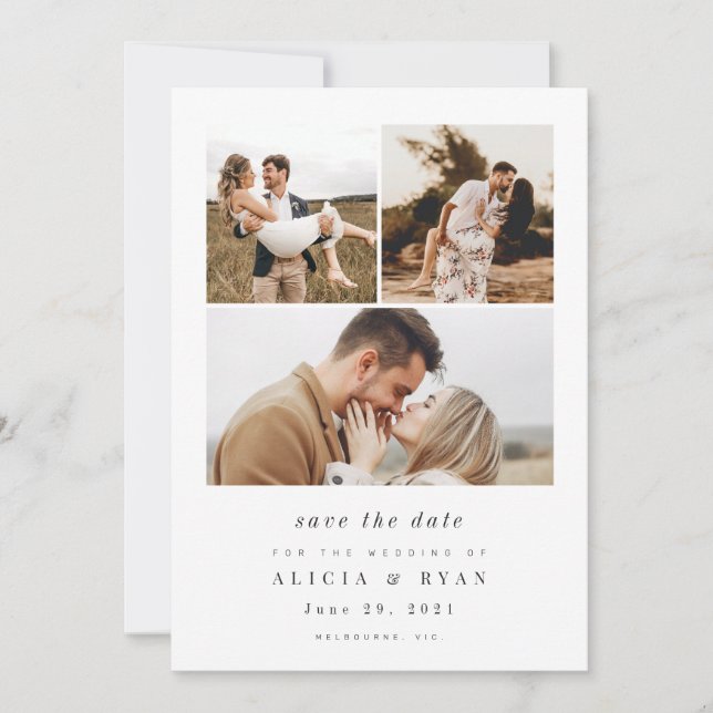 Simply Clean Elegant Photo Save The Date (Front)