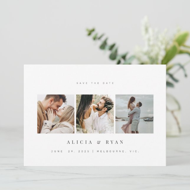 Simply Clean Elegant Photo Save The Date (Standing Front)