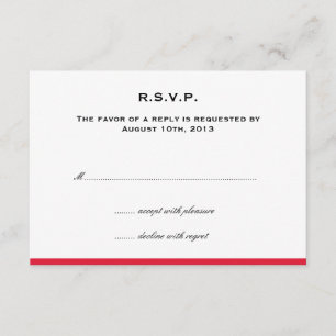 Simply colour border red wedding rsvp response