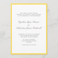 Simply colour border yellow grey wedding invitatio