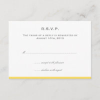 Simply colour border yellow wedding rsvp response