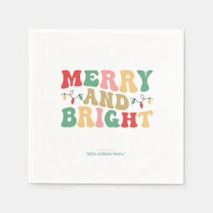 Simply Colourful Merry And Bright String Lights Napkin