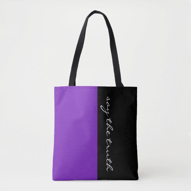 Simply colours PURPLE & your Text Tote Bag (Front)