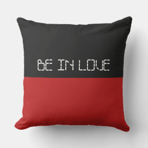 Simply colours RED & your Text Outdoor Pillow
