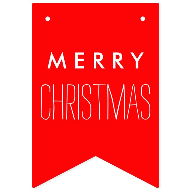 Simply colours & your Text: MERRY CHRISTMAS Bunting Flags (First Flag)