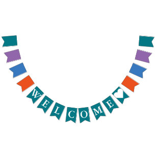 Simply colours & your Text: WELCOME Bunting Flags