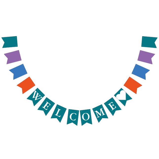 Simply colours & your Text: WELCOME Bunting Flags (All)