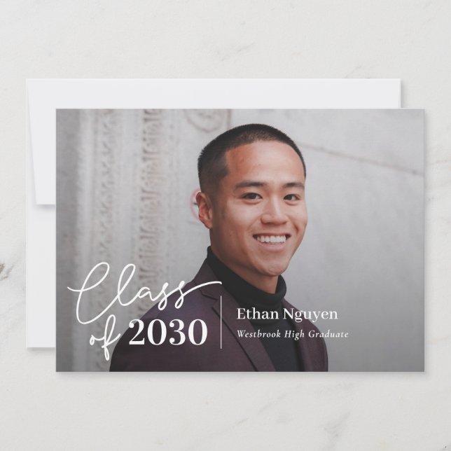 Simply Confident Editable Colour Graduation Invita Invitation (Front)