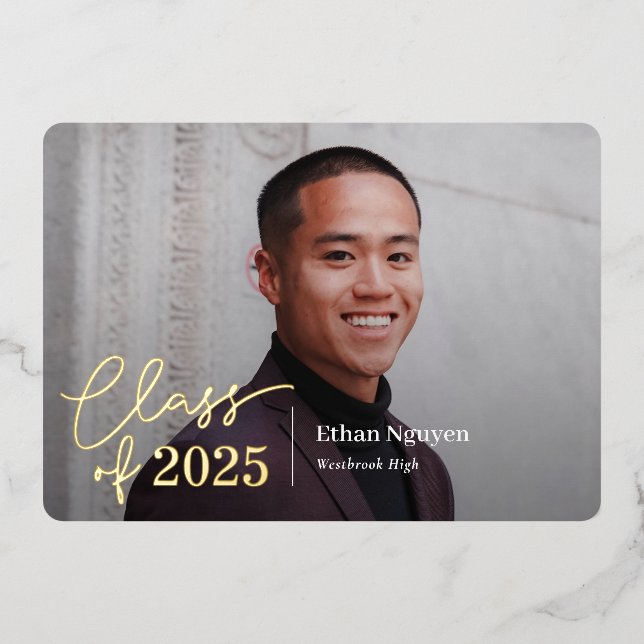 Simply Confident Foil Graduation Invitation Foil I (Front)