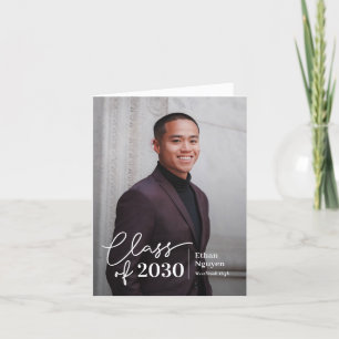 Simply Confident Graduation Photo Thank You Card