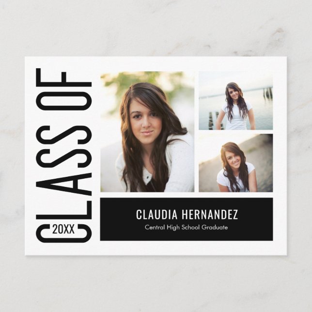 Simply Cool Editable Color Graduation Postcard (Front)