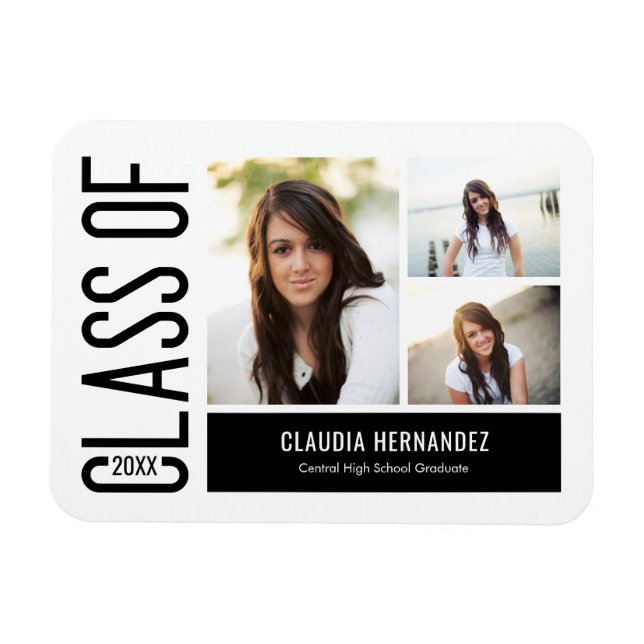 Simply Cool Editable Colour Graduation Announcemen Magnet (Horizontal)