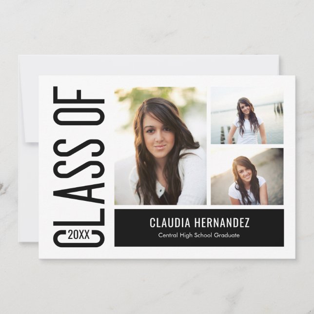 Simply Cool Editable Colour Graduation Invitation (Front)