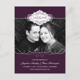 Simply Couture Save The Date Postcard - Purple