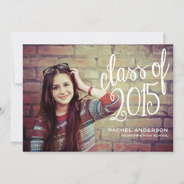 Simply Cursive Photo Graduation Party Invitation (Front)