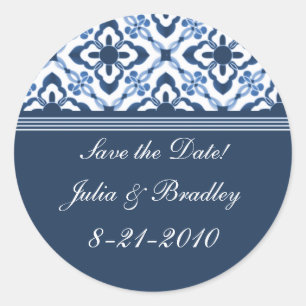 Simply Dazzling Damask Save the Date Stickers