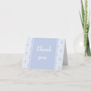 Simply Dazzling Damask  Thank You Card, Light Blue Card