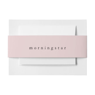 Simply Delicate Pink Last Name  Invitation Belly Band