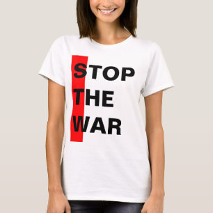 Simply design "rectangle red STOP THE WAR" T-Shirt