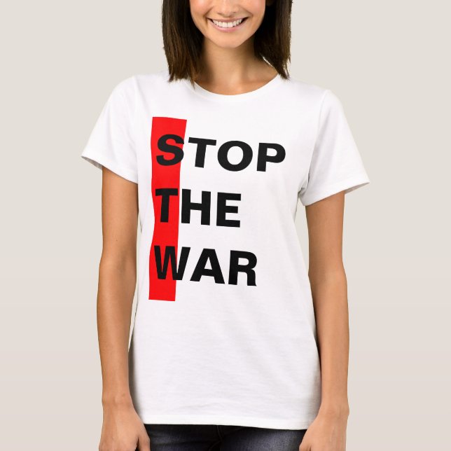 Simply design "rectangle red STOP THE WAR" T-Shirt (Front)