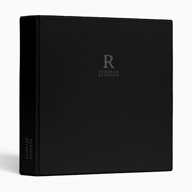 Simply Discreet Minimalist Black Binder (Front/Spine)