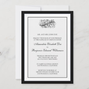 Simply Elegant 5x7 Black/White Wedding Invite
