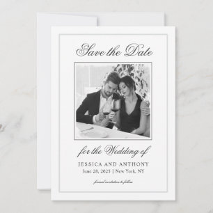 Simply Elegant Affair Photo Save the Date Card