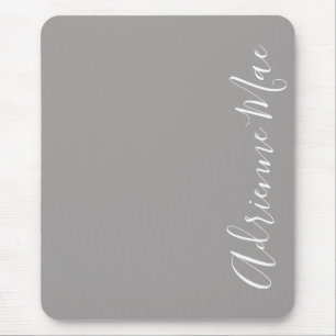 Simply Elegant Ash Grey Personalized Mouse Pad