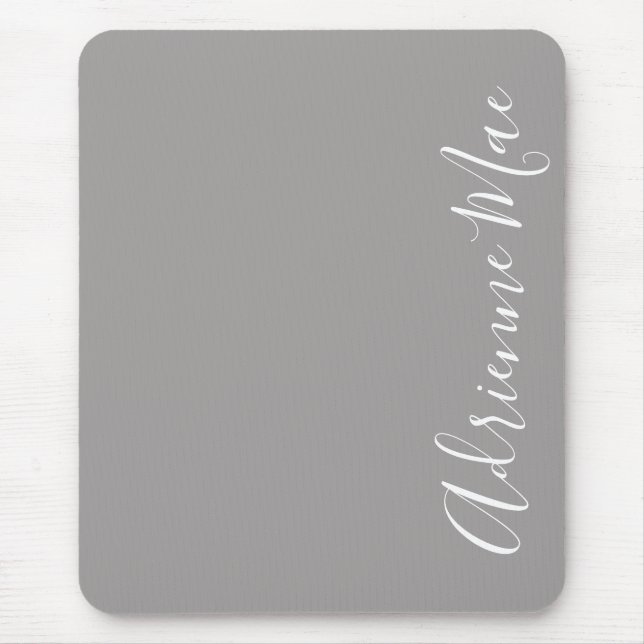 Simply Elegant Ash Grey Personalized Mouse Pad (Front)
