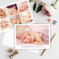 Simply Elegant Baby Girl Photo Collage Birth
