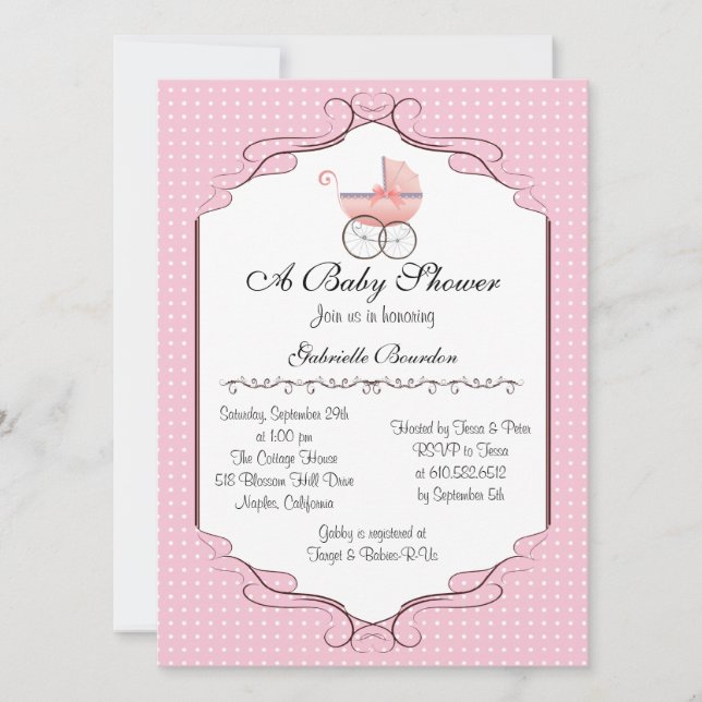 Simply Elegant Baby Shower Personalized Invite (Front)