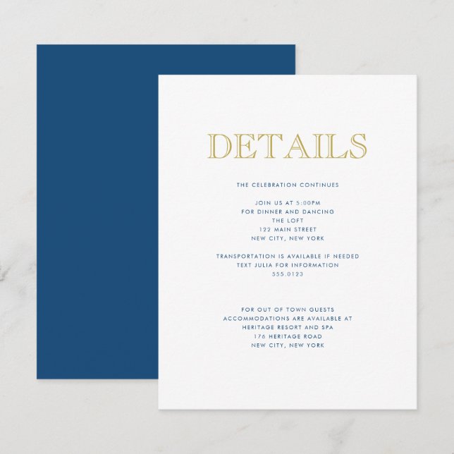 Simply Elegant Bar Mitzvah-Traditional Detail Card (Front/Back)