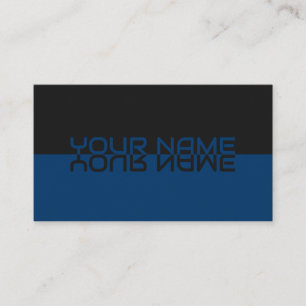 Simply elegant black and marine reflection name business card