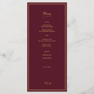 Simply Elegant Burgundy Gold with Border Menu