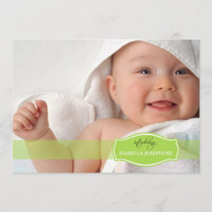Simply Elegant (celery) Baby Birth Announcement