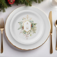Simply Elegant Christmas Floral Monogram