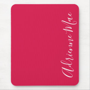 Simply Elegant Crimson Red Personalized Mouse Pad