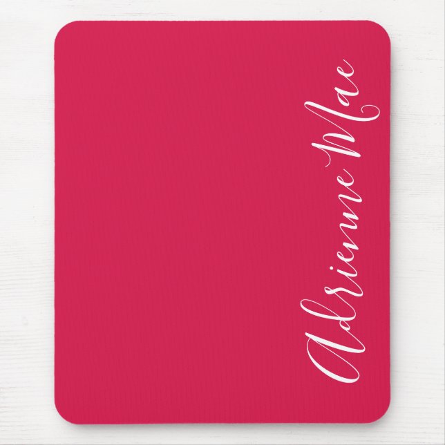 Simply Elegant Crimson Red Personalized Mouse Pad (Front)