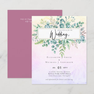 Simply Elegant Dusty Pink Eucalyptus BUDGET Invite