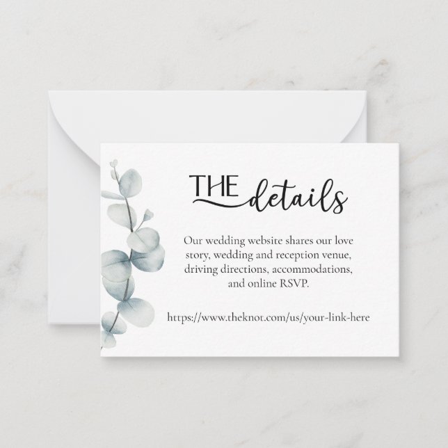 Simply Elegant - Eucalyptus - Details Card (Front)