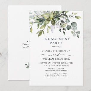 Simply Elegant Eucalyptus ENGAGEMENT  PARTY Invitation