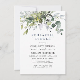 Simply Elegant Eucalyptus REHEARSAL DINNER Invitation