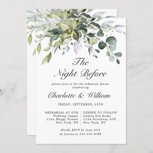 Simply Elegant Eucalyptus REHEARSAL DINNER Invitation