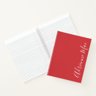 Simply Elegant Flame Red Personalized Notebook